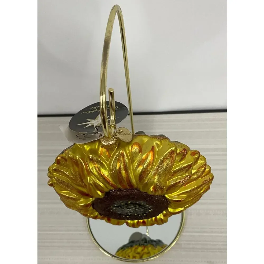 Christopher Radko Sunflower Christmas Ornament 1015270 With Tags Stand Included